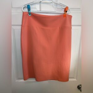 LuLaRoe Vibrant Coral Pencil Skirt